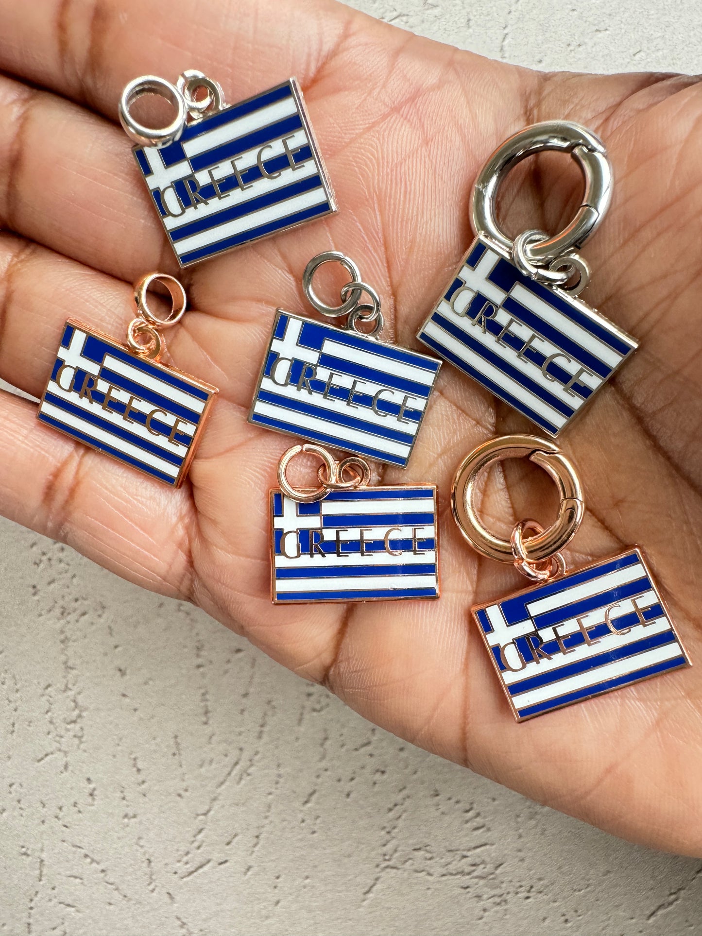 Greece Flag Inspired Charm