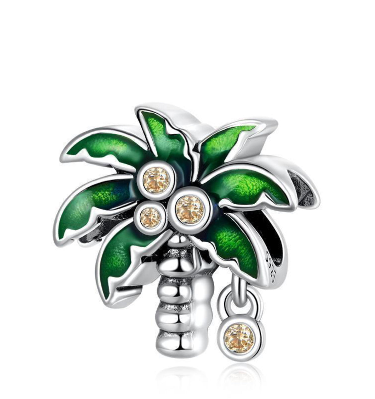 Coconut Tree Charm 925 Sterling Silver Charm