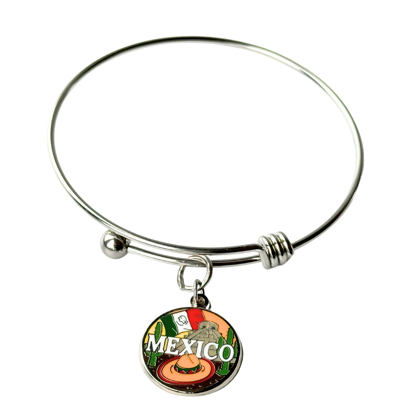 Ball Adjustable Bangle with charm