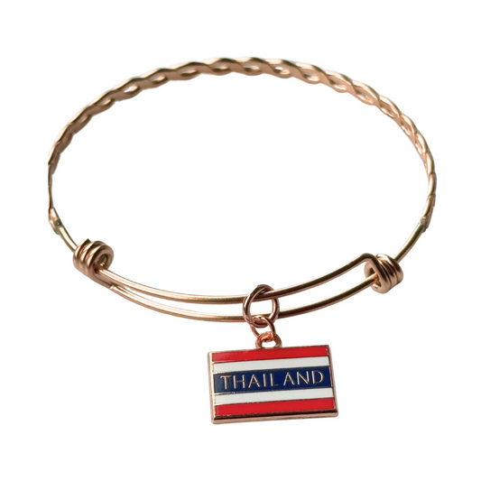 Flat Twist Charm Bangle